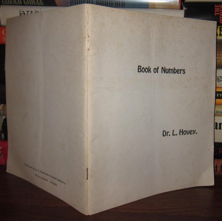 Item #36127 BOOK OF NUMBERS. L. Dr. Hovey.