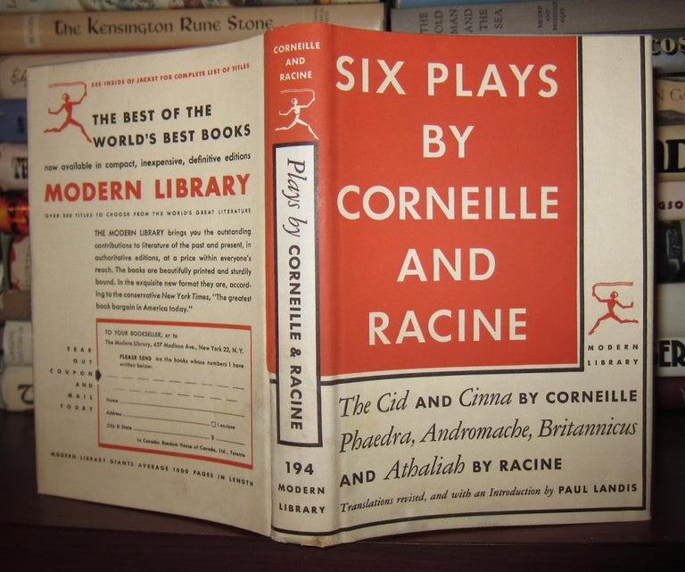 Item #40193 SIX PLAYS BY CORNEILLE AND RACINE. Pierre Corneille, Jean Racine, Edited Paul Landis.