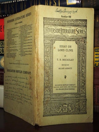 Item #51957 ESSAYS ON LORD CLIVE. Thomas Babington Macaulay