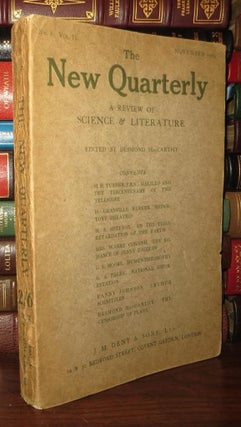Item #72169 THE NEW QUARTERLY A Review of Science and Literature, Vol. II, No. 8, Novermber 1909....