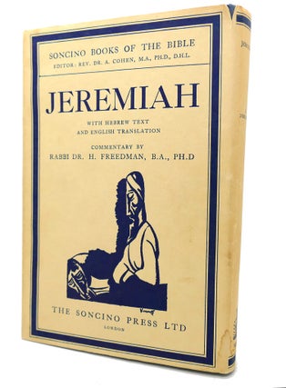 Item #99089 JEREMIAH : With Hebrew Text, English Translation. Rev. Dr. A. Cohen