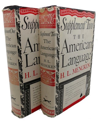 Item #105401 THE AMERICAN LANGUAGE :. H. L. Mencken