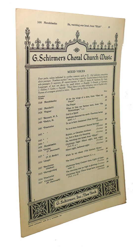 Item #106173 G. SCHIRMER'S CHORAL CHURCH MUSIC. G. Schirmer.