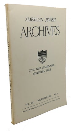 Item #109055 AMERICAN JEWISH ARCHIVES, VOL. XIII, APRIL,1961, NO. 2