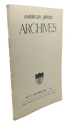 Item #109057 AMERICAN JEWISH ARCHIVES, VOL. XI, APRIL,1959, NO.2
