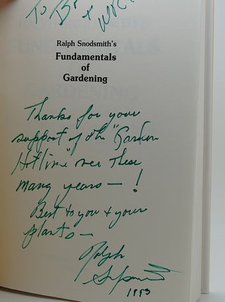 RALPH SNODSMITH'S FUNDAMENTALS OF GARDENING Signed 1st Questions and Answers from the Garden Hotline