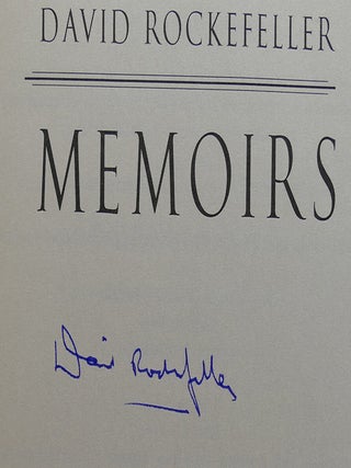 DAVID ROCKEFELLER MEMOIRS; SIGNED 1st | David Rockefeller | First ...