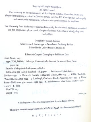 1940; FDR, Willkie, Lindbergh, Hitler?The Election Amid the Storm