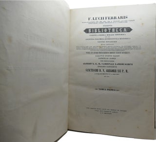 F. LUCII FERRARIS PROMPTA BIBLIOTHECA CANONICA, JURIDICA, MORALIS, THEOLOGICA, NEC NON ASCETICA, POLEMICA, RUBRICISTICA, HISTORICA,; Complete 7 Tomes