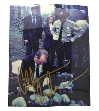 Item #126936 X-FILES: DAVID DUCHOVNY/GILLIAN ANDERSON SIGNED PHOTO Autographed. Gillian Anderson...