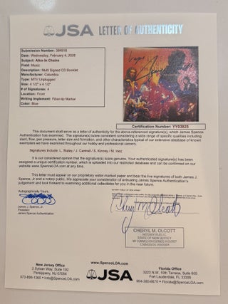 SIGNED ALICE IN CHAINS UNPLUGGED; Signed