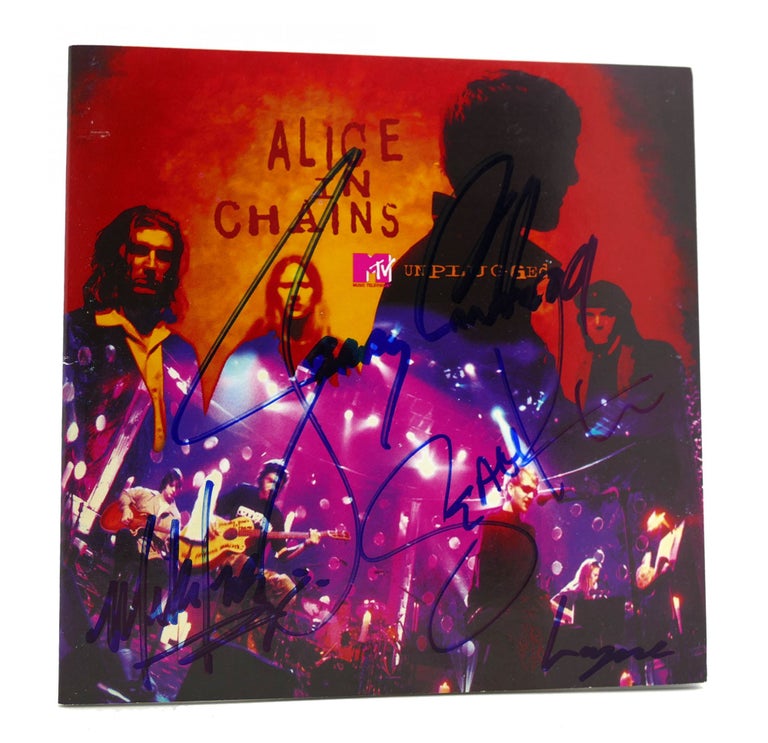 Item #127223 ALICE IN CHAINS UNPLUGGED Signed. Jerry Cantrell Layne Staley, Mike Inez, Sean Kinney.