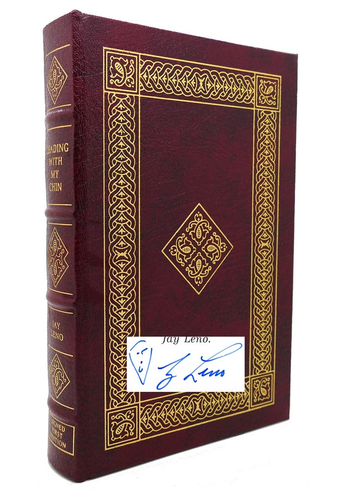 Item #132398 LEADING WITH MY CHIN Signed Easton Press. Bill Zehme Jay Leno.