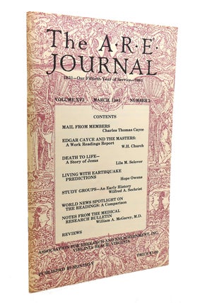 Item #132623 THE A R. E. JOURNAL VOLUME 16 NO. 2 MARCH 1981. Multiple Authors