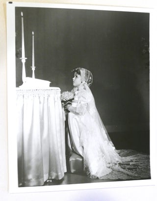 Item #134487 SHIRLEY TEMPLE PHOTO Kneeling At Altar in Gown. Shirley Temple