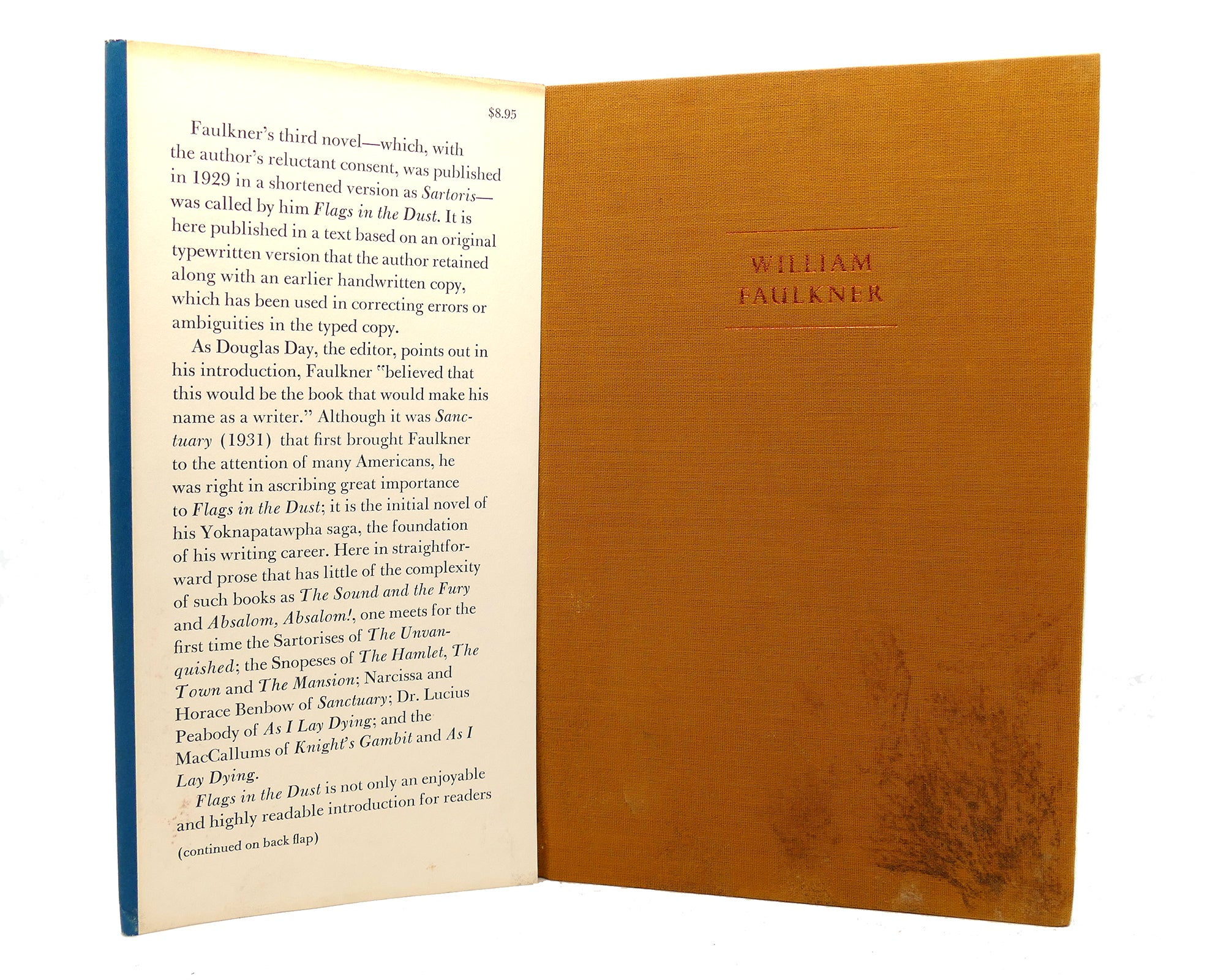 FLAGS IN THE DUST | William Faulkner | First Edition; First Printing