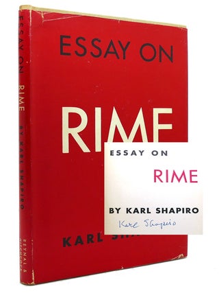 Item #141806 ESSAY ON RIME Signed 1st. Karl Shapiro