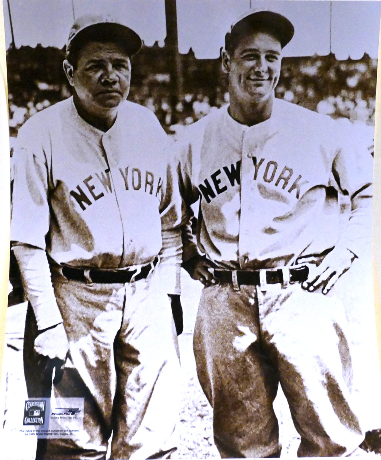 Matted 8x10 Photo- Ruth/Gehrig with Bat