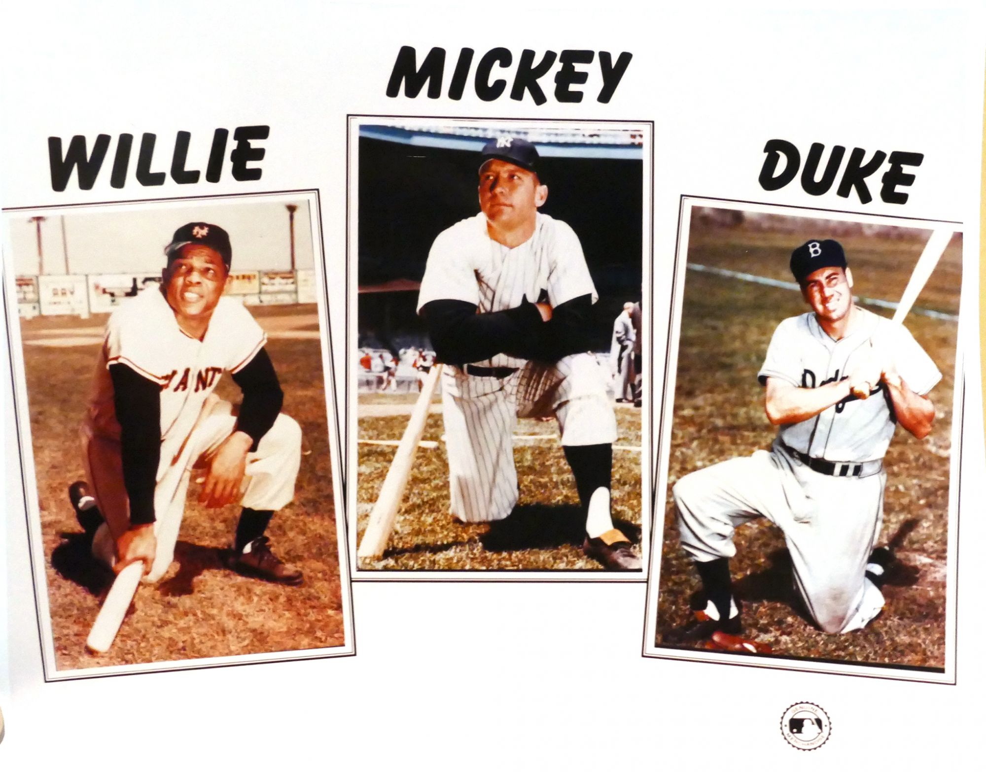 WILLIE MAYS, MICKEY MANTLE, DUKE SNIDER PHOTO 8'' x 10'' inch Photograph