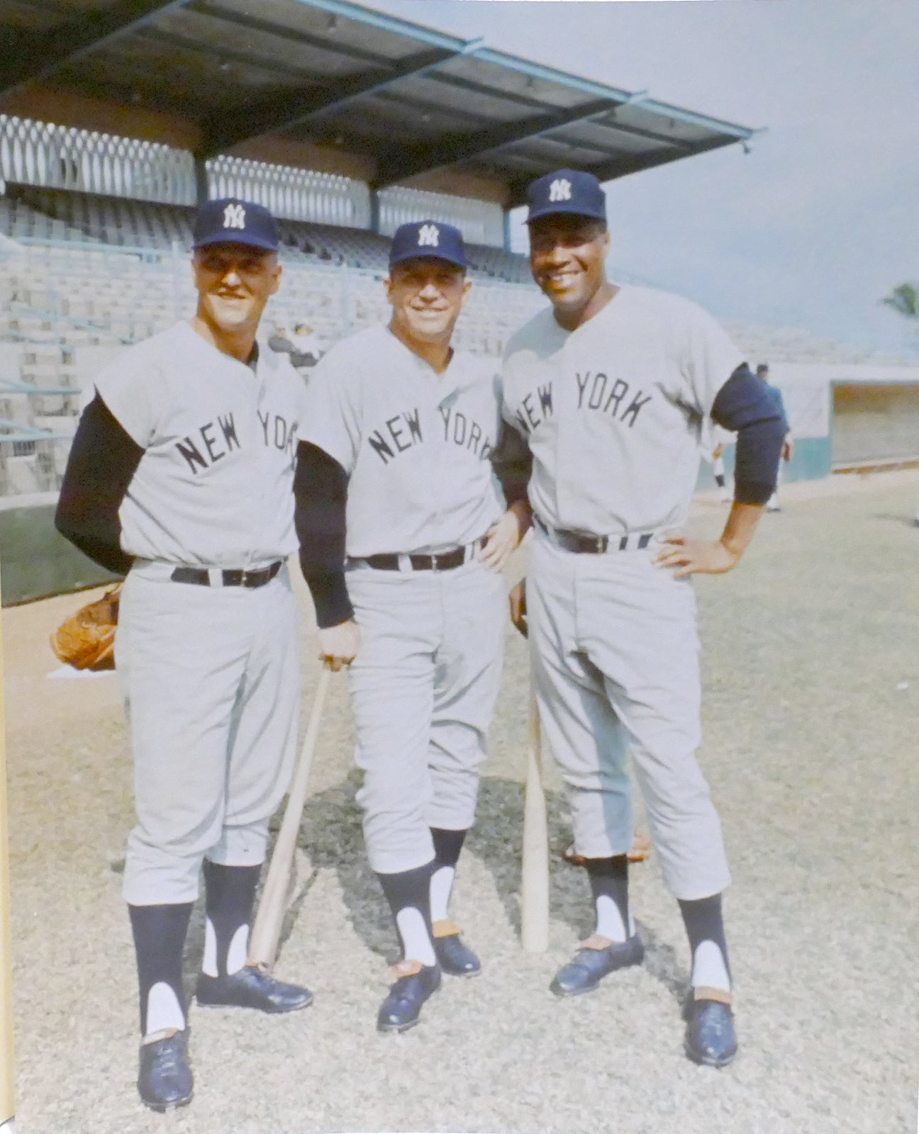 Roger Maris Mickey Mantle And Elston Howard In New York Yankees T