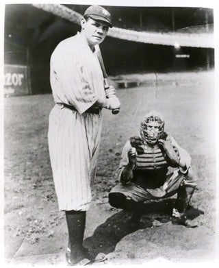 Item #143038 BABE RUTH AT THE PLATE PHOTO 8'' x 10'' inch Photograph. Babe Ruth