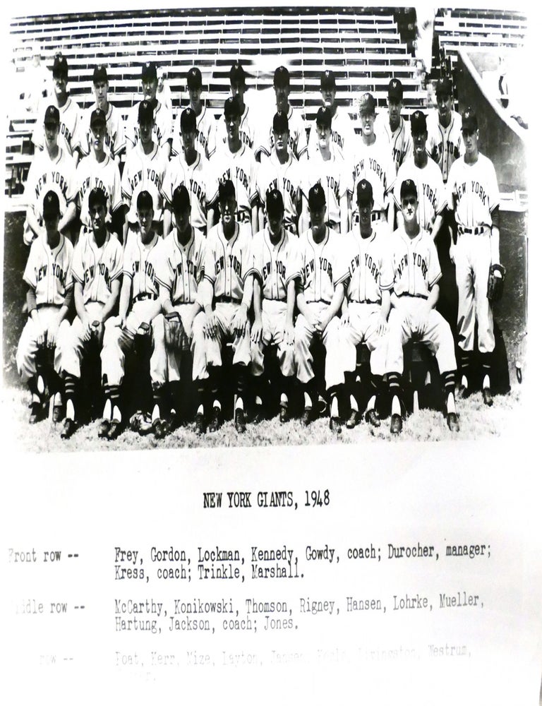 NEW YORK GIANTS 1948 TEAM PHOTO 8'' x 10'' inch Photograph