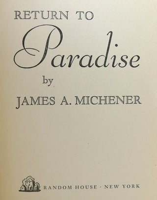 RETURN TO PARADISE; Signed 1st