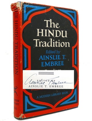 Item #144951 THE HINDU TRADITION; Signed 1st Modern Library. Ainslie T. Embree