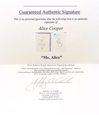 ME, ALICE : THE AUTOBIOGRAPHY OF ALICE COOPER