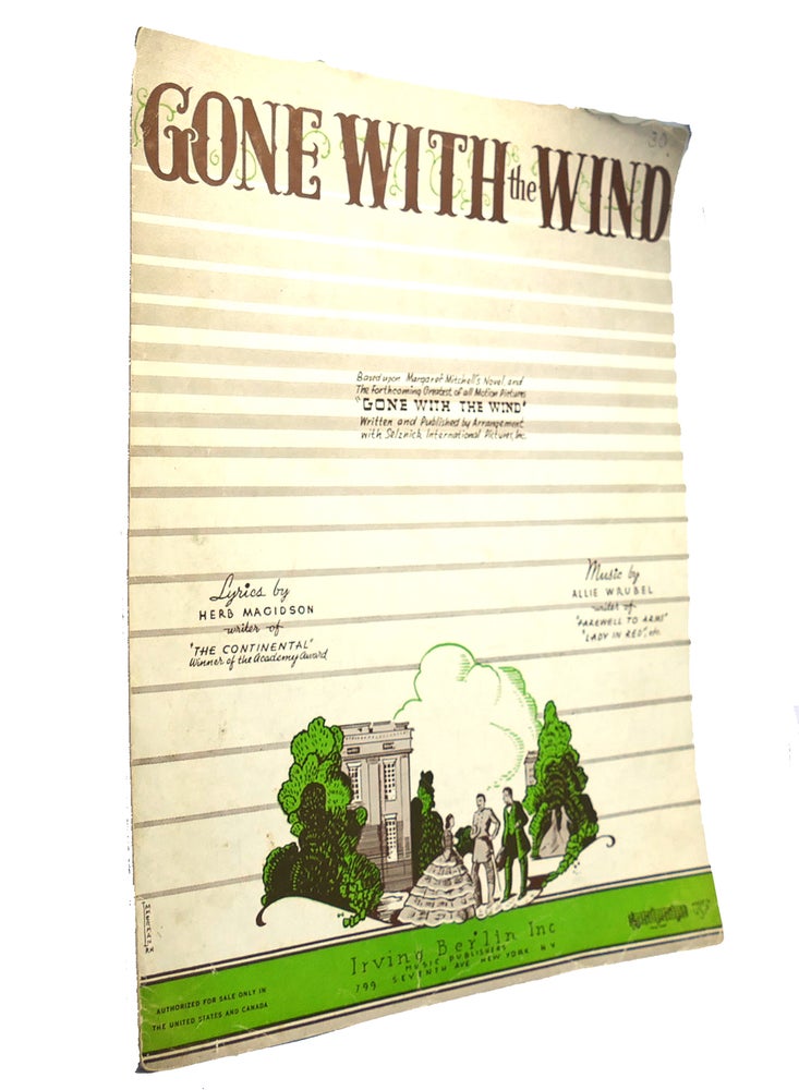 Item #149285 GONE WITH THE WIND Lyrical and Guitar Arrangement Sheetmusic. Allie Wrubel Herb Magidson.
