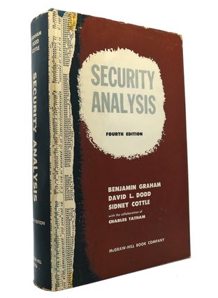 Item #149551 SECURITY ANALYSIS. David L. Dodd Benjamin Graham, Sidney Cottle