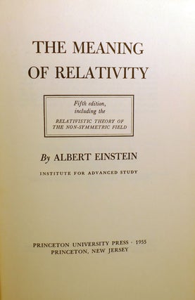 THE MEANING OF RELATIVITY