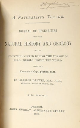 A NATURALIST'S VOYAGE JOURNAL OF RESEARCHES INTO THE NATURAL HISTORY AND GEOLOGY OF THE COUNTRIES VISITED DURING THE VOYAGE OF H.M.S. 'BEAGLE" ROUND THE WORLD, UNDER THE COMMAND OF CAPT. FITZROY