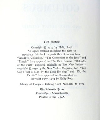 GOODBYE, COLUMBUS AND FIVE SHORT STORIES