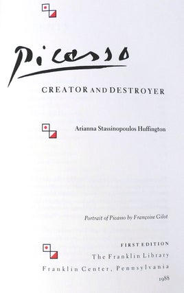 PICASSO: CREATOR AND DESTROYER SIGNED Franklin Library