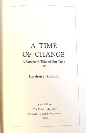 A TIME OF CHANGE SIGNED Franklin Library