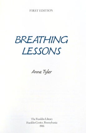 BREATHING LESSONS SIGNED Franklin Library