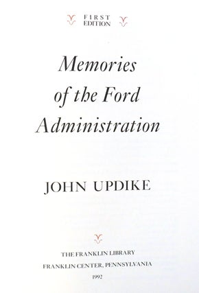 MEMORIES OF THE FORD ADMINISTRATION SIGNED Franklin Library