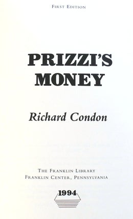 PRIZZI'S MONEY SIGNED Franklin Library