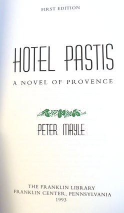HOTEL PASTIS SIGNED Franklin Library