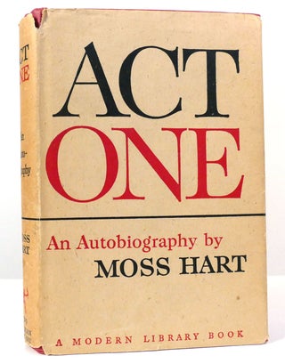 Item #158317 ACT ONE Modern Library. Moss Hart