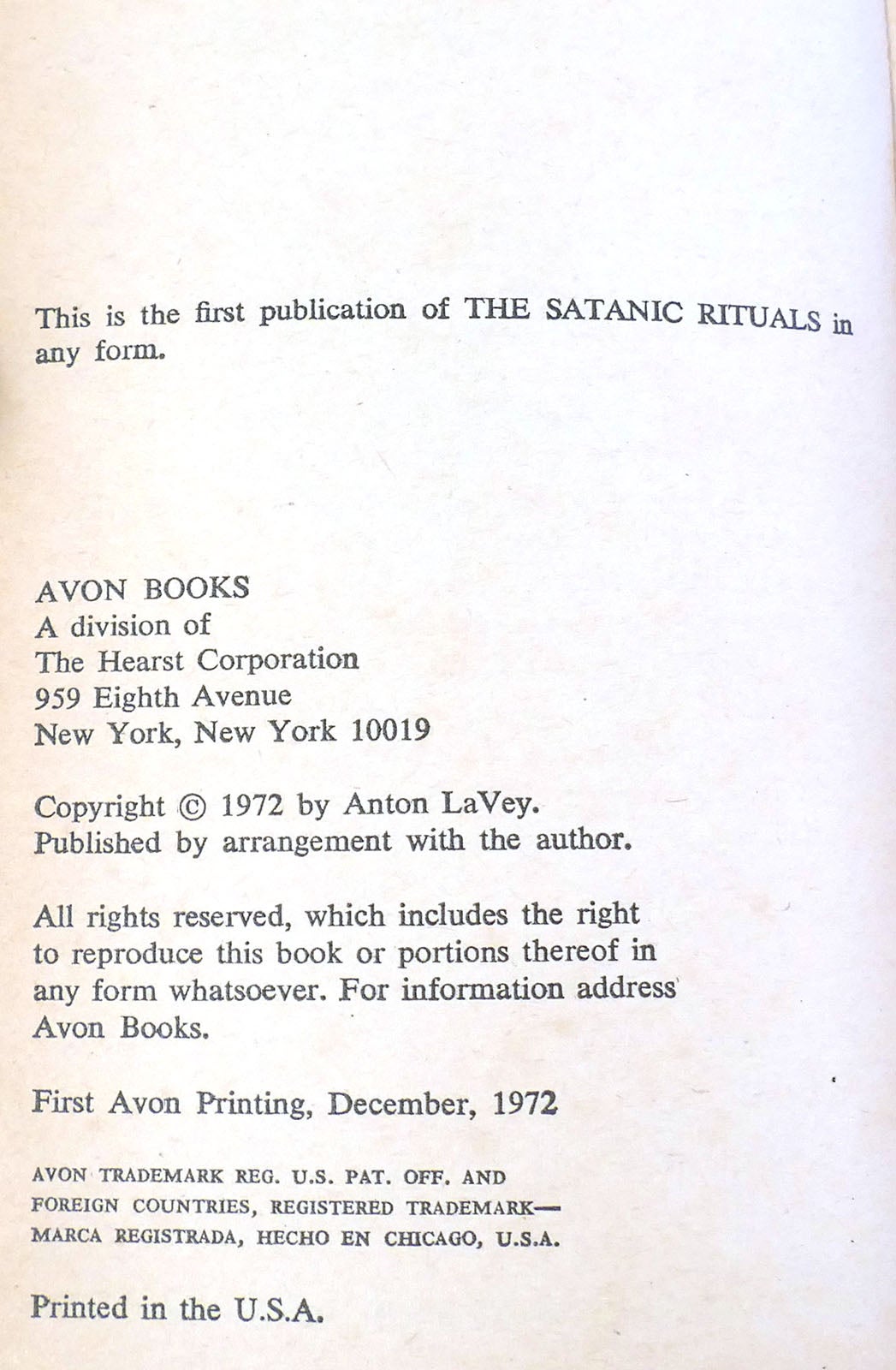 THE SATANIC RITUALS Companion To The Satanic Bible | Anton Szandor ...