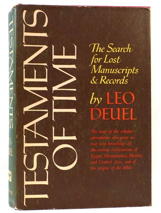 Item #162048 TESTAMENTS OF TIME. Leo Deuel