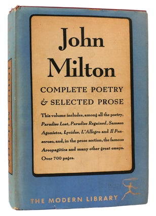 Item #162655 COMPLETE POETRY AND SELECTED PROSE OF JOHN MILTON. John Milton