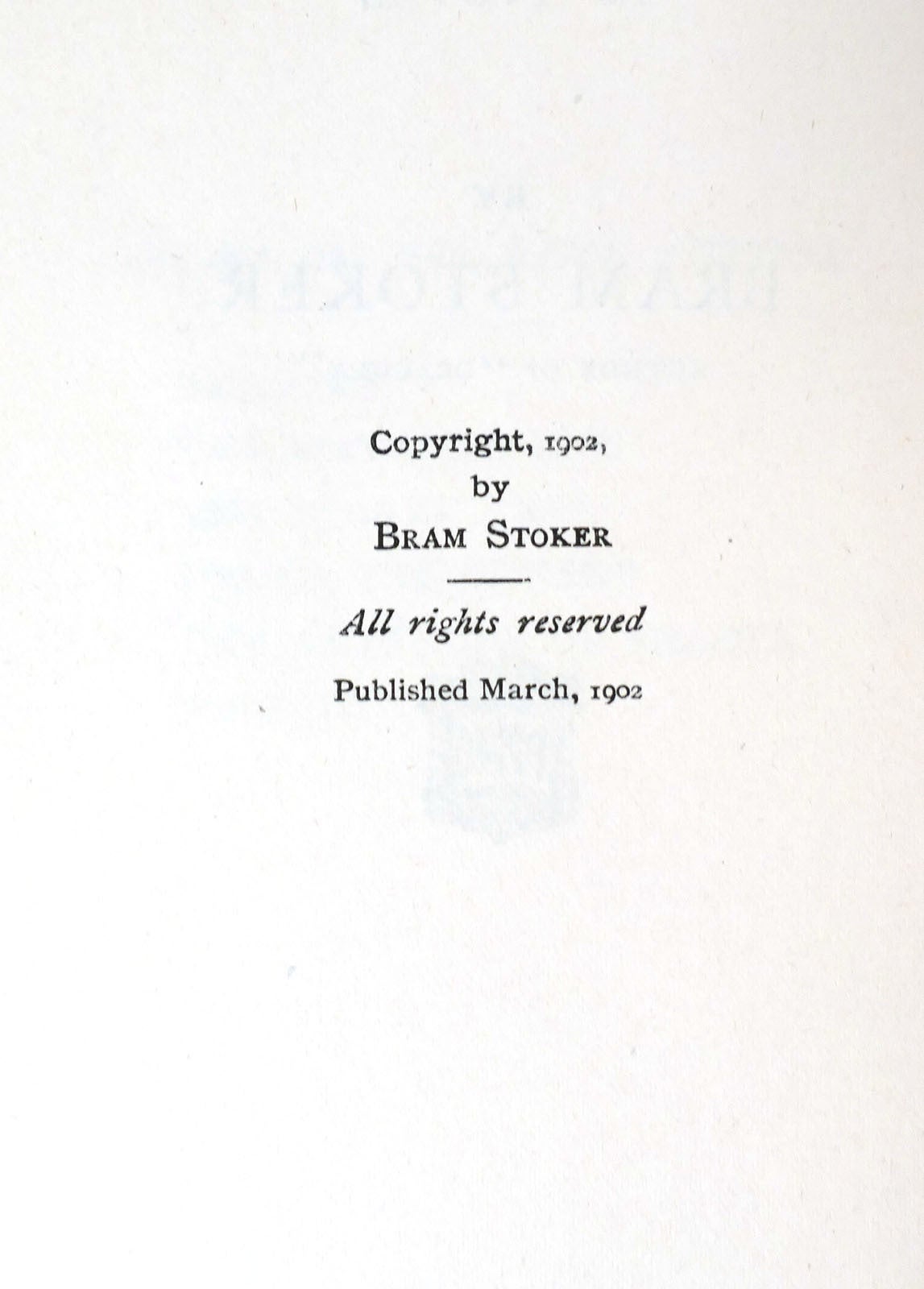 THE MYSTERY OF THE SEA SIGNED | Bram Stoker | First Edition; First Printing
