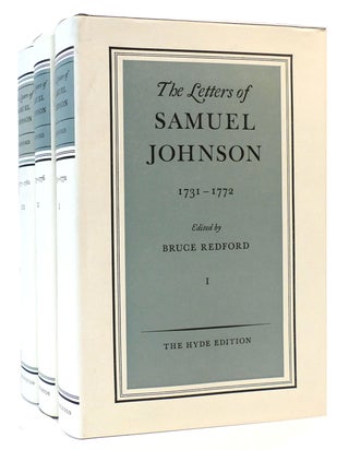 Item #165061 THE LETTERS OF SAMUEL JOHNSON 3 VOLUME SET 1731-1772, 1773-1776, 1777-1781. Bruce...