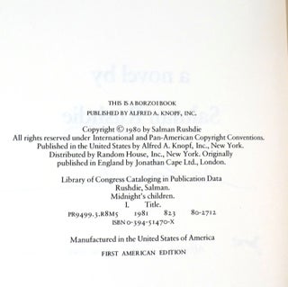 MIDNIGHT'S CHILDREN SIGNED