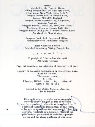 THE SATANIC VERSES SIGNED