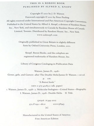 GENES, GIRLS, AND GAMOW SIGNED