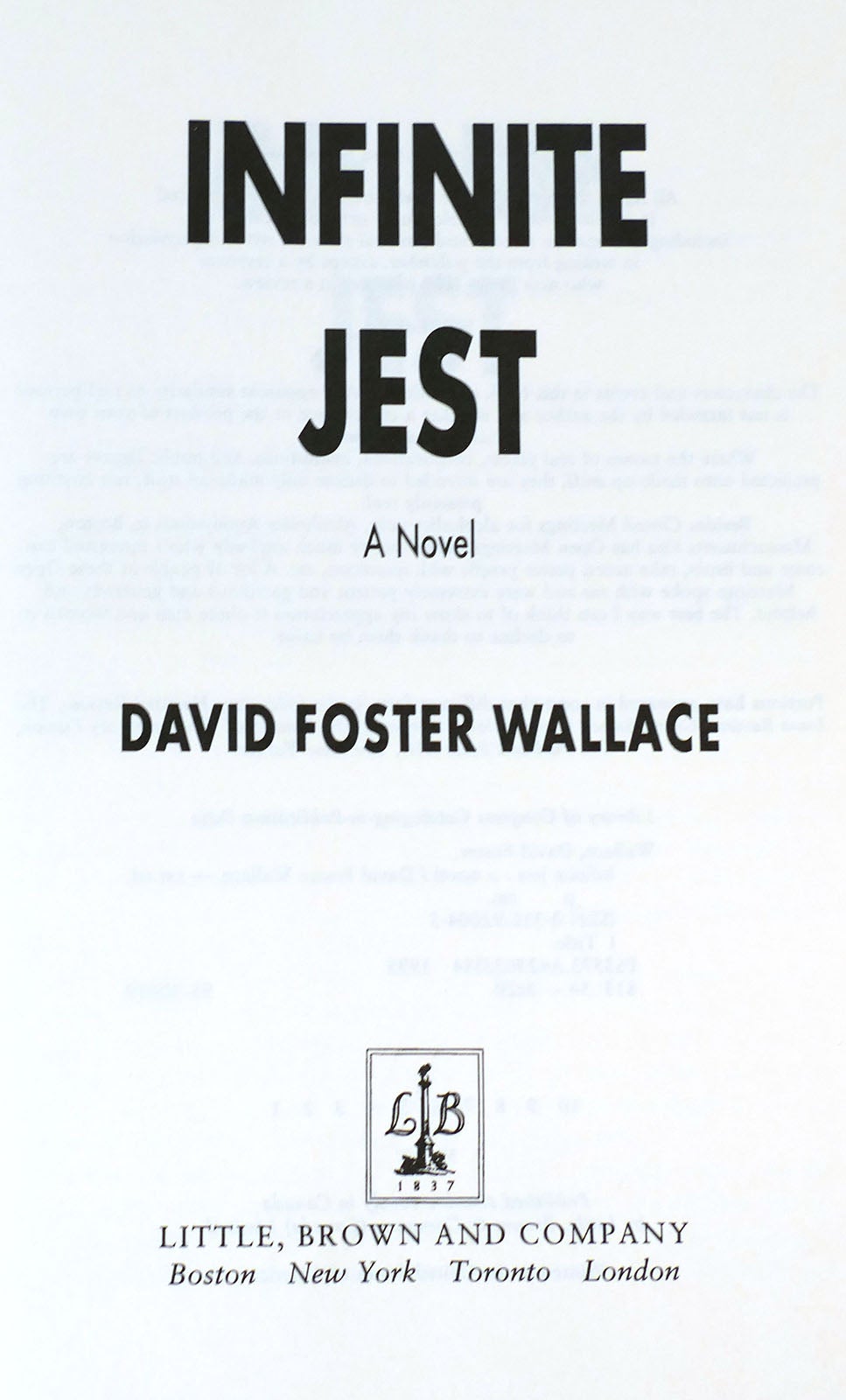 INFINITE JEST, David Foster Wallace